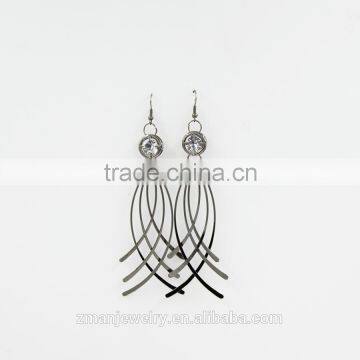 Fish Bone Pendant Fashion Earring,New Crystal Top Design Earring