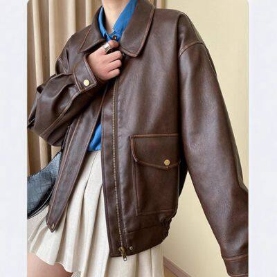 European and American autumn and winter new women's clothing, American retro old money style, stylish and stylish jacket, motorcycle suit jacket