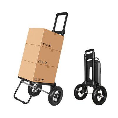 Portable Large Wheels Folding Hand Truck 2 Wheel Climbing Stairs Foldable Trolley Push Cart