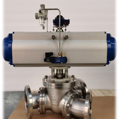 Maintenance-Free Pneumatic Y-Type Three-Way Valve With Hardened 316L Ball for Abrasive Slurries