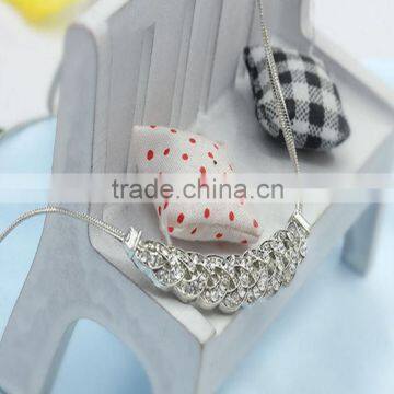 Fashion Jewelry Silver Plating Snake Chain Diamond Pendant Necklace photo-2