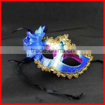 fashion blue flower stone feather party masks