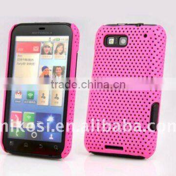 Hot Selling Rubberized Mesh Hard mobile phone Case for MB525