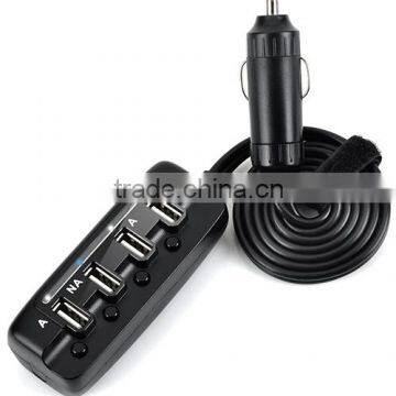 High Quality 4 Ports USB Car Charger Mobile Phone Charger