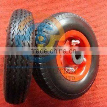 pu foam wheel, flat free wheel, hand trolley wheel