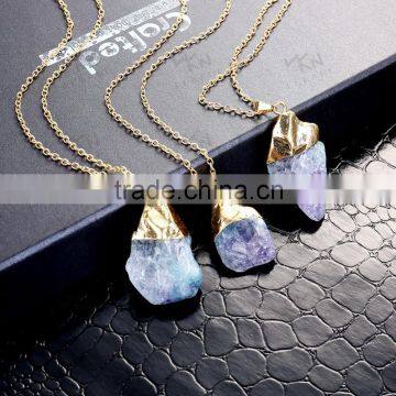 Fashion single stone pendant necklace women, Beautiful one stone pendant