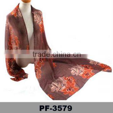Wholesale Scarf Hijab Flower Muslim Embroidery Scarf Custom Made Scarf Factory China
