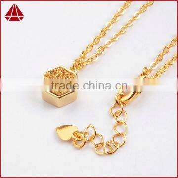 2016 trend popular 18k gold druzy stone necklace choker