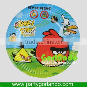 8" disposable offset printing bird paper plates for party