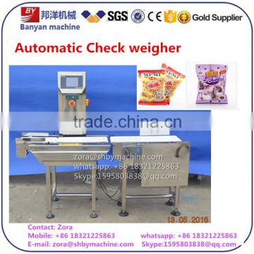 BY-XBC Full automatic Weight detector machine, check weigher 2016 CE Certificate 0086-18321225863