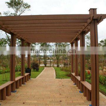 eco-friendly cheap water-proof wood plastic composite garden arbour