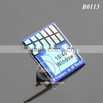 4 Colors Printing With Epoxy Coated Brass Plated Gold Color Emblem Custom Metal Pin Badge photo-4