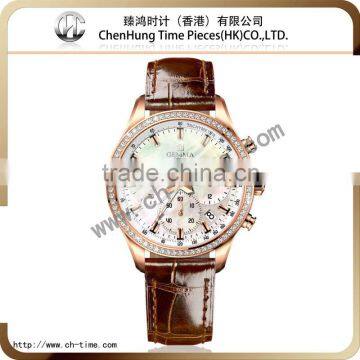 Elegance ladies bracelet genuine leather wrist watch for girls diamante watch diamond quartz geneva swiss factory