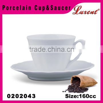 wholesale cheap hot sales super white ceramic cup and saucer