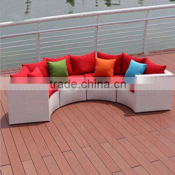 Patio Round Semic Circle Garden Wicker Sofa Quality Choice photo-3