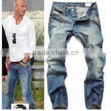 2015 custom new design same as beckam style stylish men denim jeans mens latest fashion