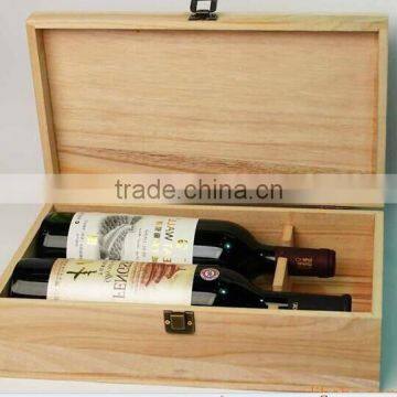 Pine material two bottles wooden wine box