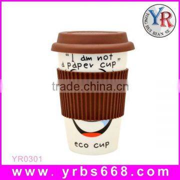 Fashion Style Starbuck Shape Porcelain Mug Wholesale With Sleeve And Lid