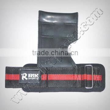 Fitness Grip Neoprene Padded, Red & Black Webbing with Metal Buckle, Velcro Closure, Best Grip for Lifting