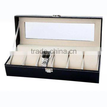 6 Slot Wooden Watch Display Box With Lock Free Shipping.