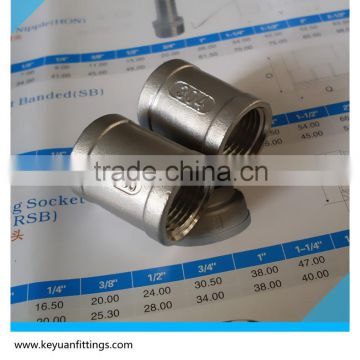 NPT Equal Coupling Banded 1/2" Stainless Steel Pipe Fitting