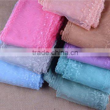 5.9'' Inches Polyester Embroidered Net Yarn Lace Trims for craft sewing many colors in stock.width 15cm.