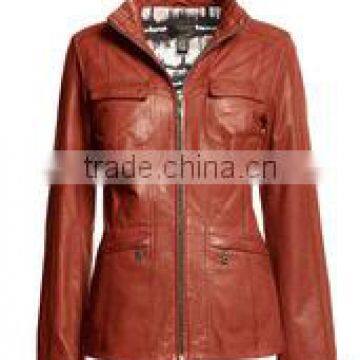 good quality ladies hot selling woman leather jacket