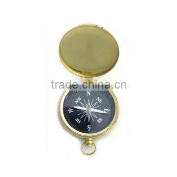 SOLID BRASS 3" COMPASS W/COVER - Pocket Hiking Camping