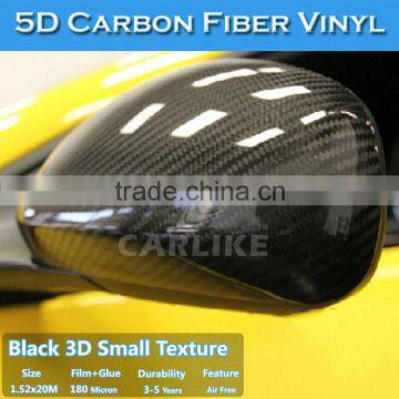 CARLIKE Glossy Vehicle Wrap Textured Black Glossy 5D Carbon Fiber Vinyl Roll photo-4