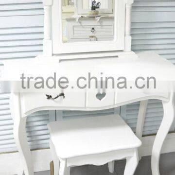 classical bedroom furniture wood white dresser sets with mirror