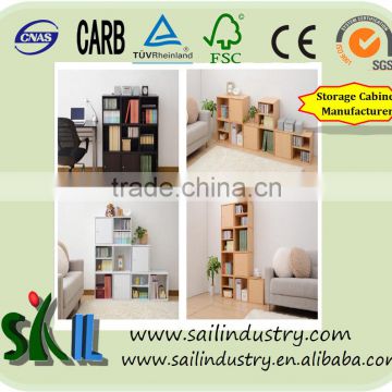 Simple design wooden storage cabinet/bookcase diy cheap price and high quality