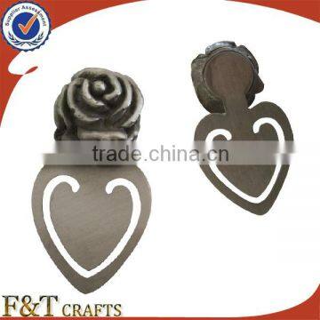 Unique plating antique tin flower custom metal paper clip for your desgin