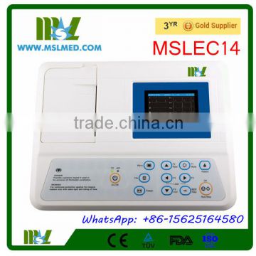 Portable Digital ECG/EKG Machine Price with CE Certificate (MSLEC14-4)