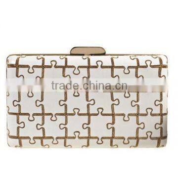 Hard Shell Women's Bags, Puzzle Pieces Printed Evening Bags EV1129