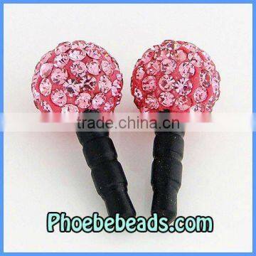 Wholesale Bling Bling Crystal Pave Anti Dust Jack Plug Headset Ear Cap Dustproof Charms For Iphone Cell Mobile Phone MDP-P1002