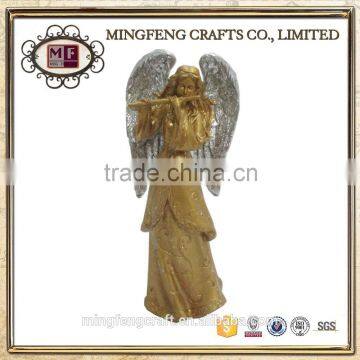 Set of 4 Glod Resin Angel Play Musical Instruments photo-2