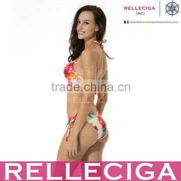 RELLECIGA 2015 Yellow Floral Add-2- Cups Push-up Halter Bikini