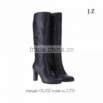 OB39-1 new design black leather fashion knee high boots women summer collection                        
                                                                                Supplier's Choice