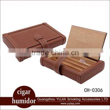 Guangzhou YuJia promotion cigar box portable cigar humidor leather cigar case