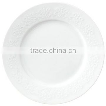 Decorative porcelain plate embossed dinner set embossed plates