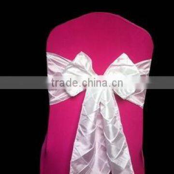 YHS#505 pintuck taffeta polyester banquet wedding wholesale chair cover sash bow