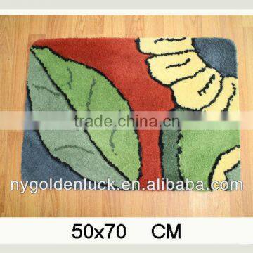 50x70cm Green Leaf Wholesale Rubber Backed Bathroom Carpet