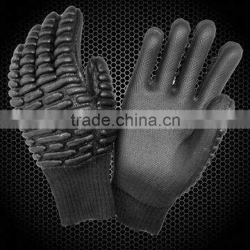 Foam rubber coated plam and foam rubber coated on the back anti-vibration safety gloves