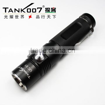 TANK007 usb rechargeable flashlight USB torch light Rechargeable LED Flashlight