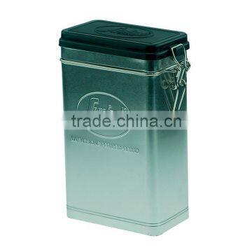 Rectangular Tin Box with Plastic Clip Lid