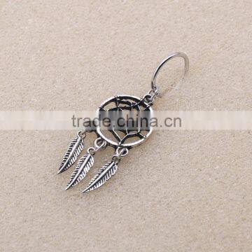 Ethnic Style Jewelry Womens Hollow Leaf Tassel Silver Dreamcatcher Rings Design photo-3