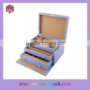 popular faux leather jewellery box custom design accept