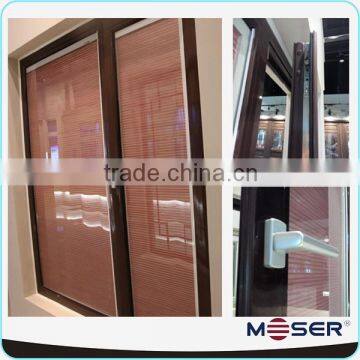 insulation aluminum double glass window with blinds grill design