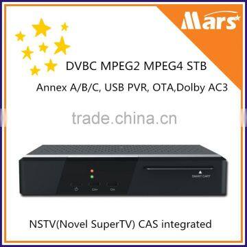 NSTV Novel supertv CAS High security DVBC MPEG2 MPEG4 STB for CATV Head end
