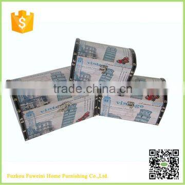 Retro Vintage Pattern Popula Antique Wooden Storage Trunk photo-4